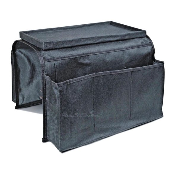 Armrest Organizer 6 Pockets Black Remote Control Glasses Paperwork Storage NEW - Picture 1 of 3